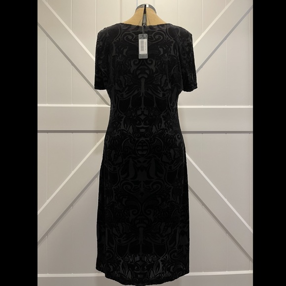 NWT brocade cut velvet midnight blue short sleeve - Picture 11 of 12